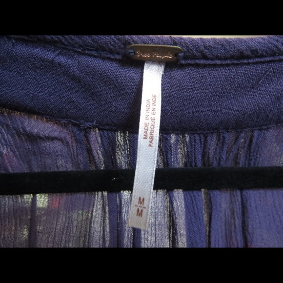 FREE PEOPLE PURPLE W/ EMBROIDERED DETAIL TOP - Picture 5 of 5